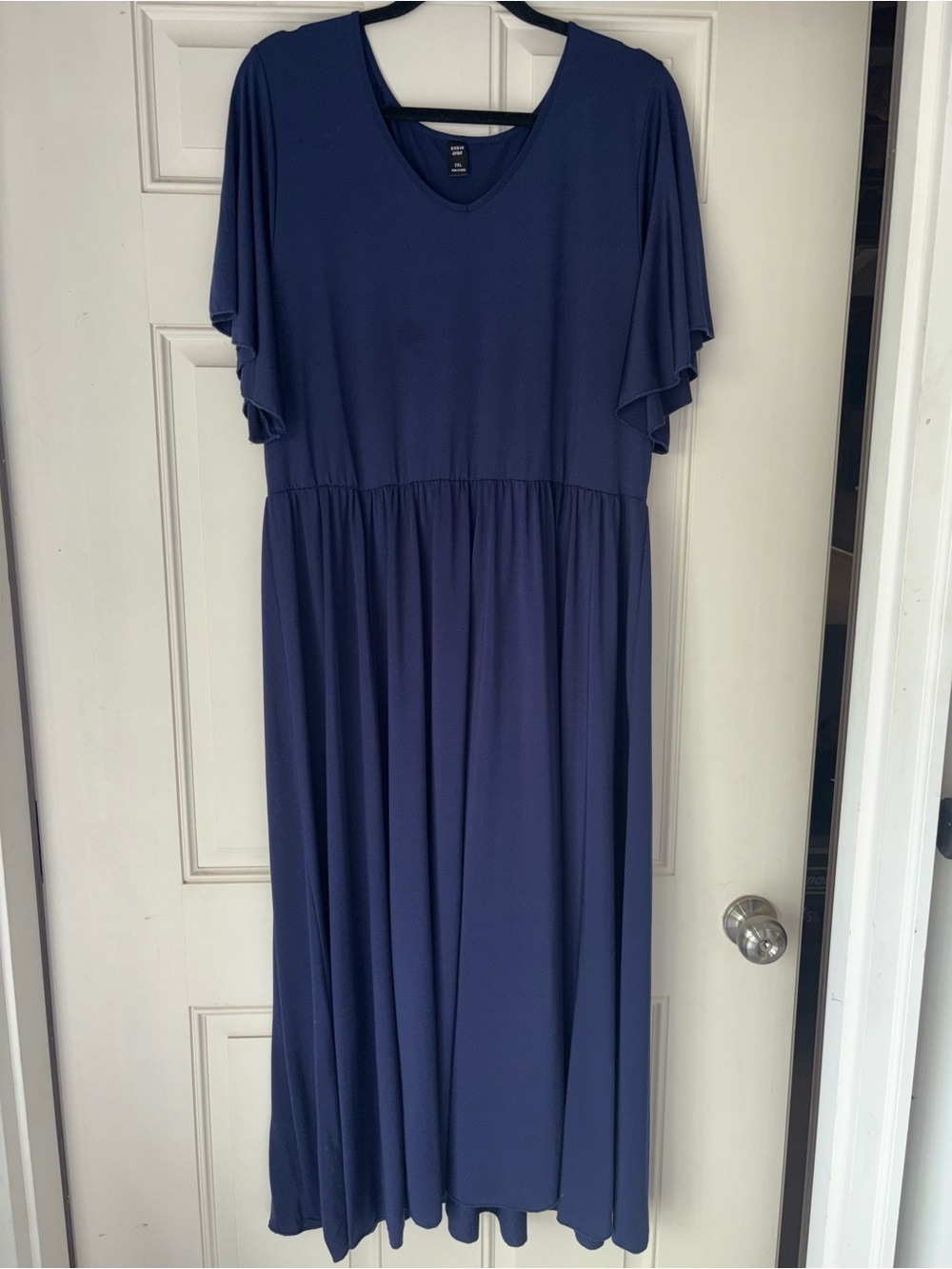 SHEIN Curve Navy Scoop Neck Maxi Dress